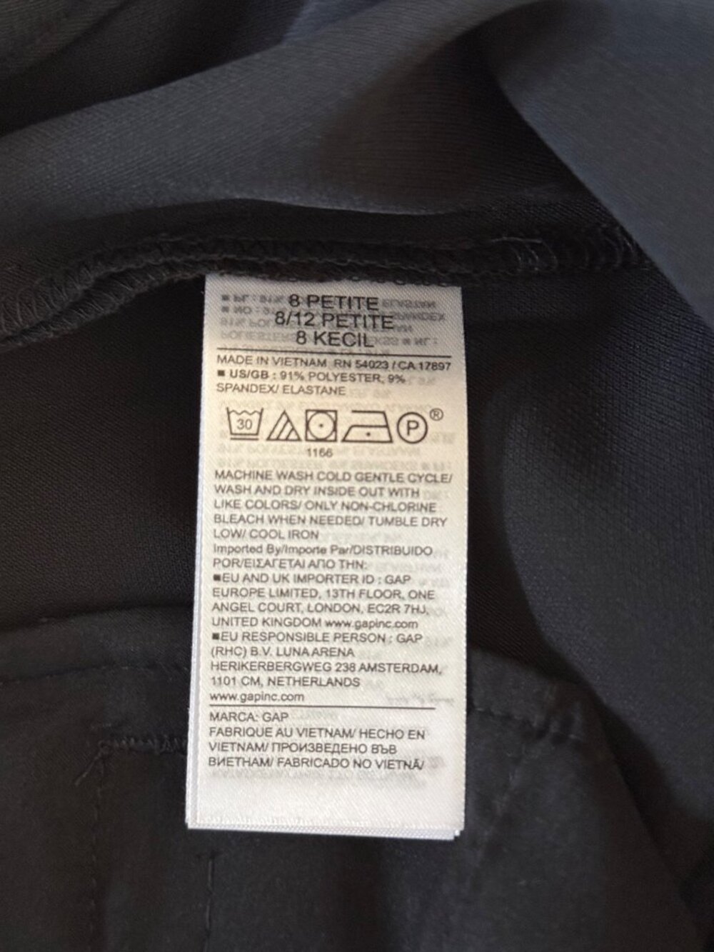 GAP 365 High Rise Pleated Trouser Pants Black Career - Picture 13 of 13